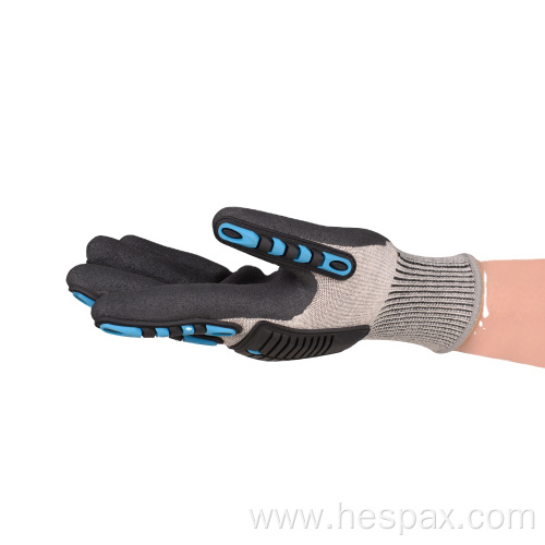 Hespax Nitrile Industrial Rubber Work Hand TPR Gloves